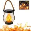 Solar Lantern Outdoor Light Dancing Flame Solar Light Hemp Rope Hanging Flame Lantern