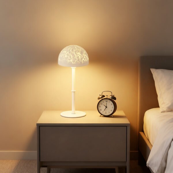 Mushroom Bedside Table Lamp – Cordless Rechargeable LED Night Light with Remote, Dimmable Warm White