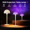 Mushroom Bedside Table Lamp – Cordless Rechargeable LED Night Light with Remote, Dimmable Warm White