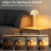 Mushroom Bedside Table Lamp – Cordless Rechargeable LED Night Light with Remote, Dimmable Warm White