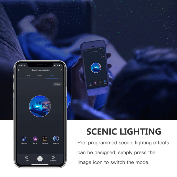 Colorful starry sky projection lamp laser starry night light bedroom technology graffiti app-controlled ambient light