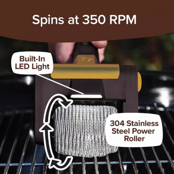 rechargeable grill brush with LED light night cleaning