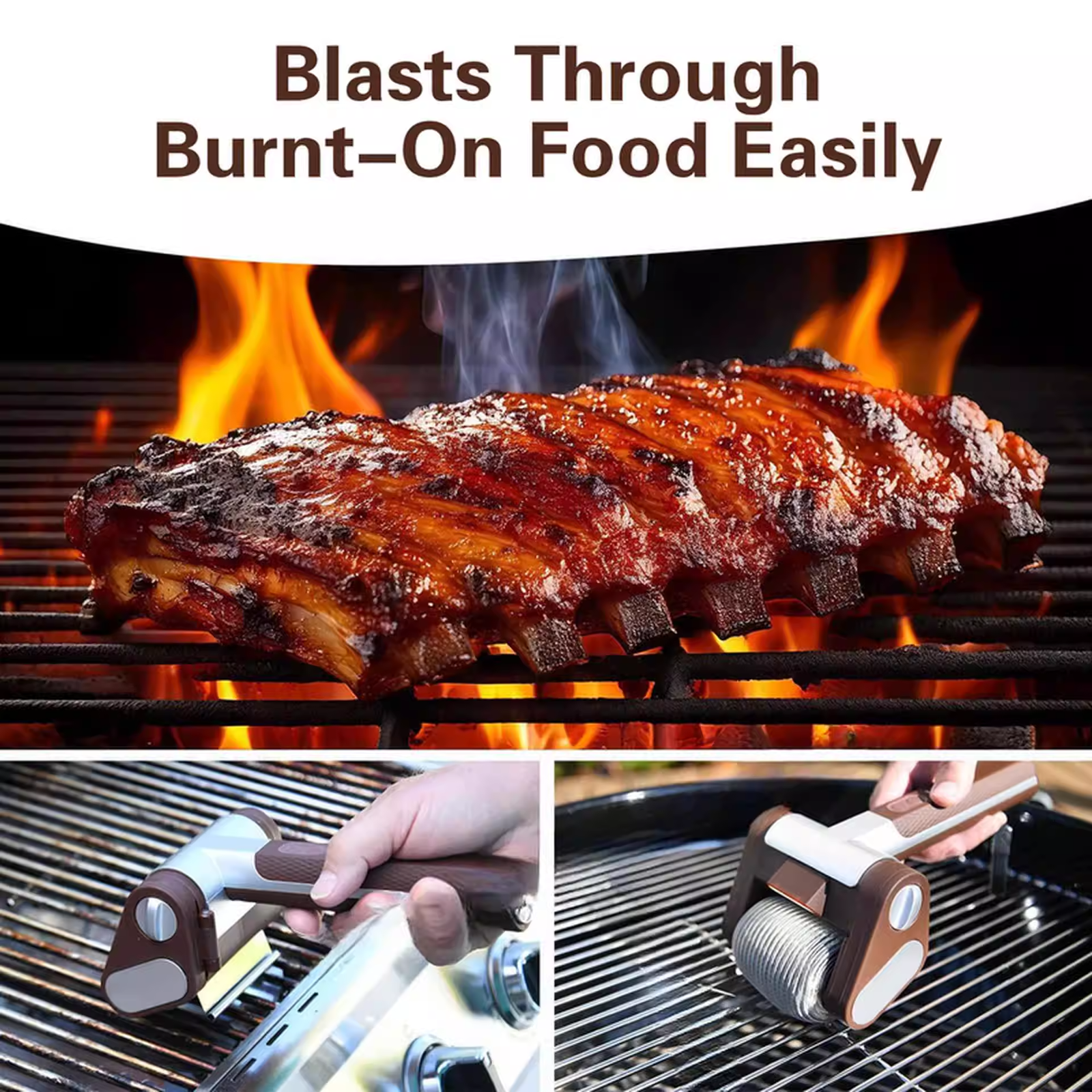 stainless steel roller grill brush 304 removable head