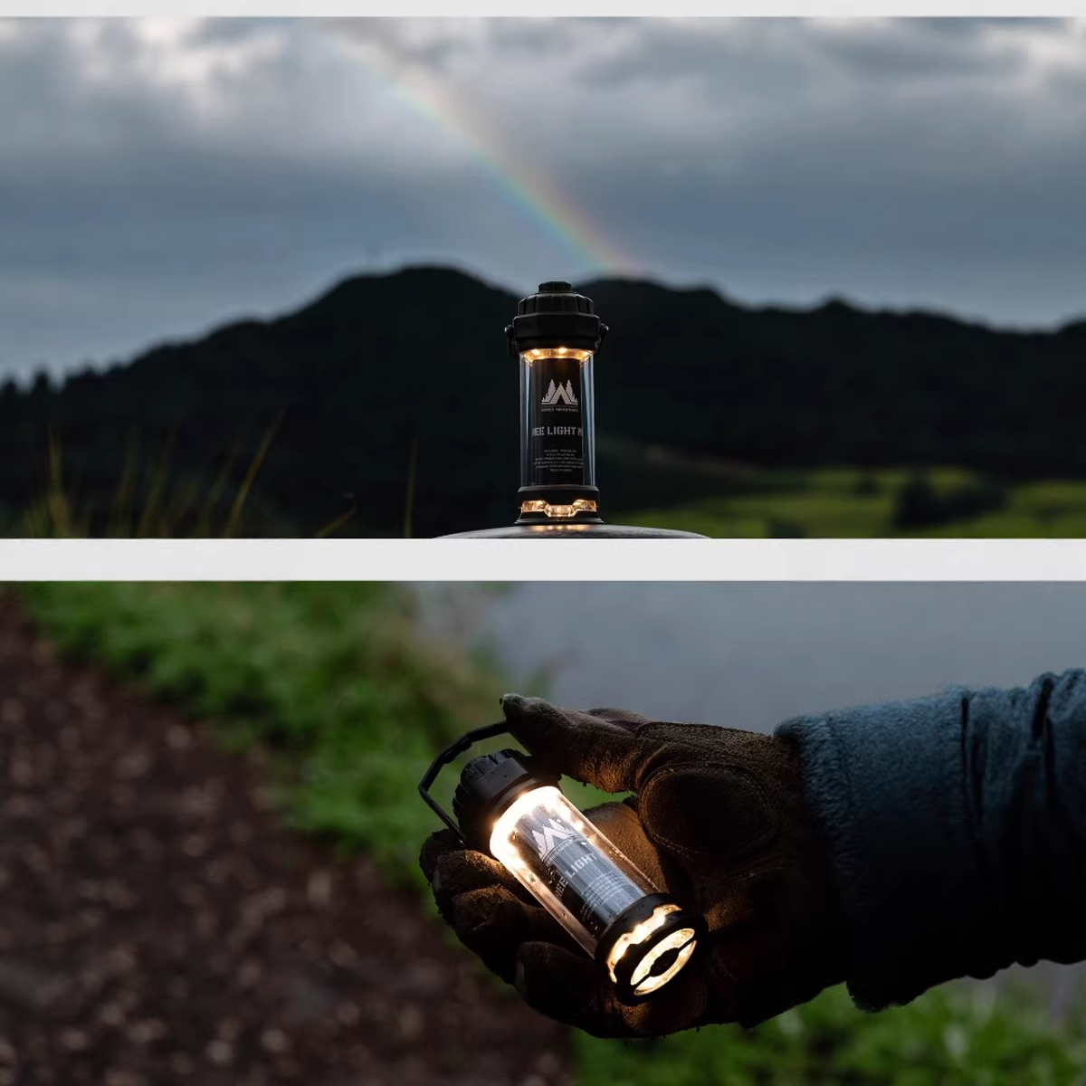 warm light tent lantern 3100K lighting a sleeping area