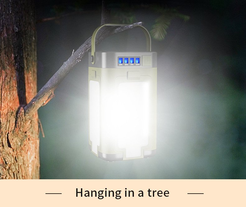 multi mode led camping lantern showing strobe and low mode