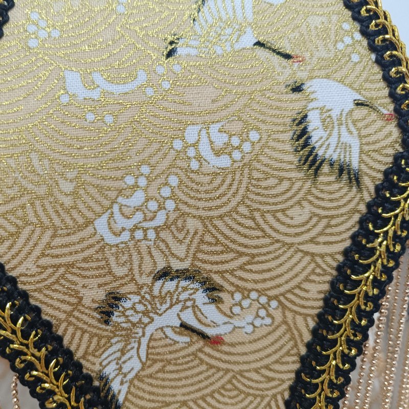 Vintage Pagoda Fringe Lampshade – Fabric Pendant Light Replacement (10cm Fitter) – Retro Green & Yellow Scalloped Shade-10