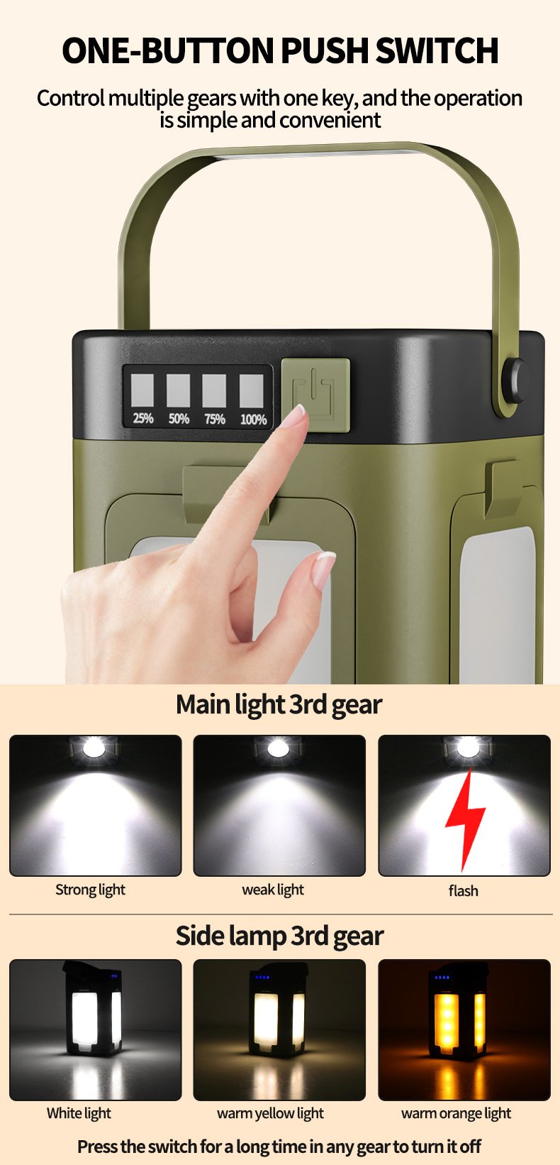 emergency lantern solar usb c for power outage kit on table -3