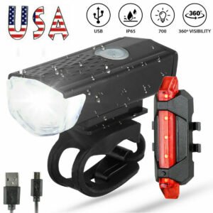 Rechargeable Bike Light Set including front and rear lamps