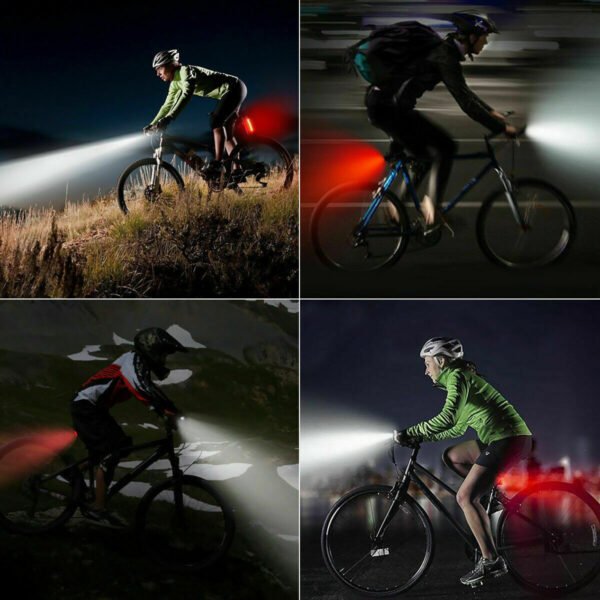 Night commuting bicycle visibility set for urban riders
