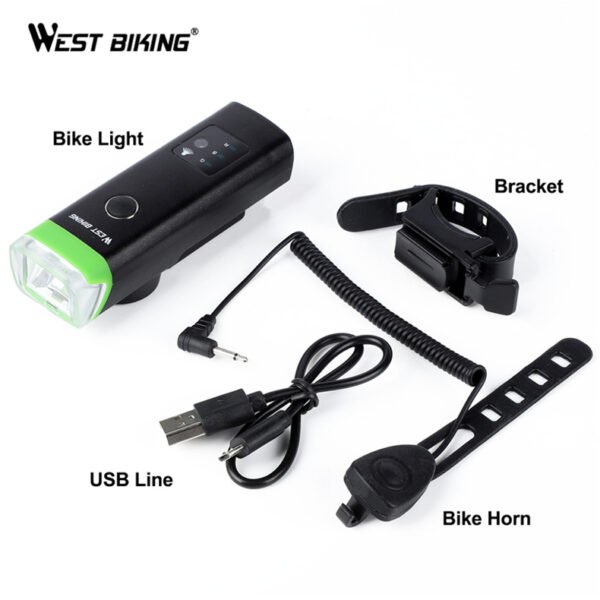 Smart Sensor Bike Light – USB Rechargeable Auto-Brightness Bicycle Headlight, 4 Modes Waterproof LED for Night Urban Commuting & Road Safety