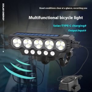 Solar bike light with horn for long distance bike touring