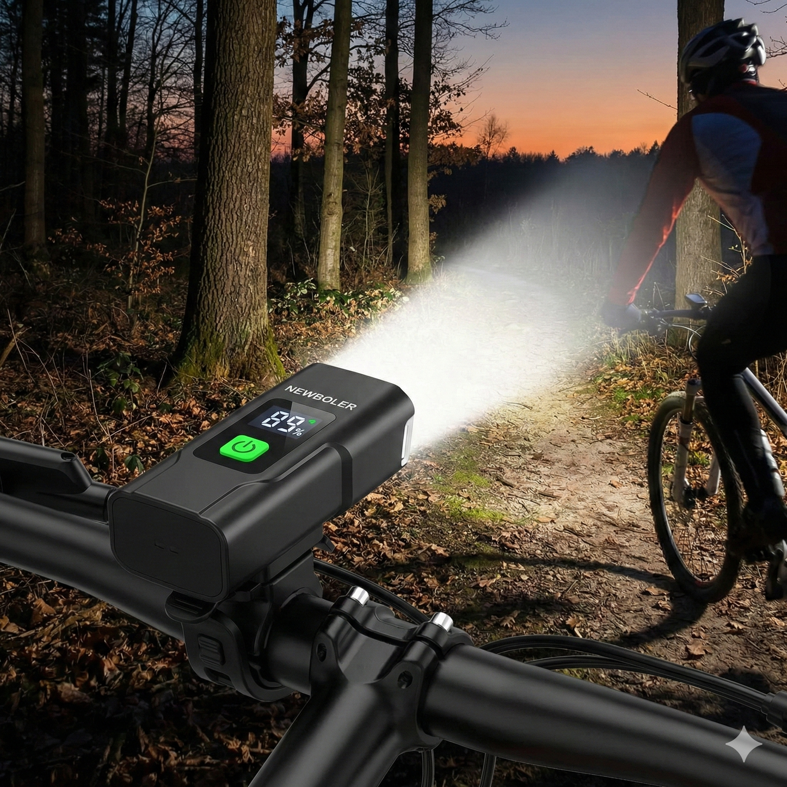 Super Bright Bike Light 1200 Lumens Front View