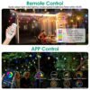 Dimmable LED backyard party lights pulsing in sync with music during an outdoor event