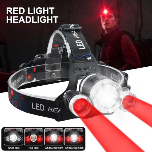 Multicolor LED headlamp for professional night hunting