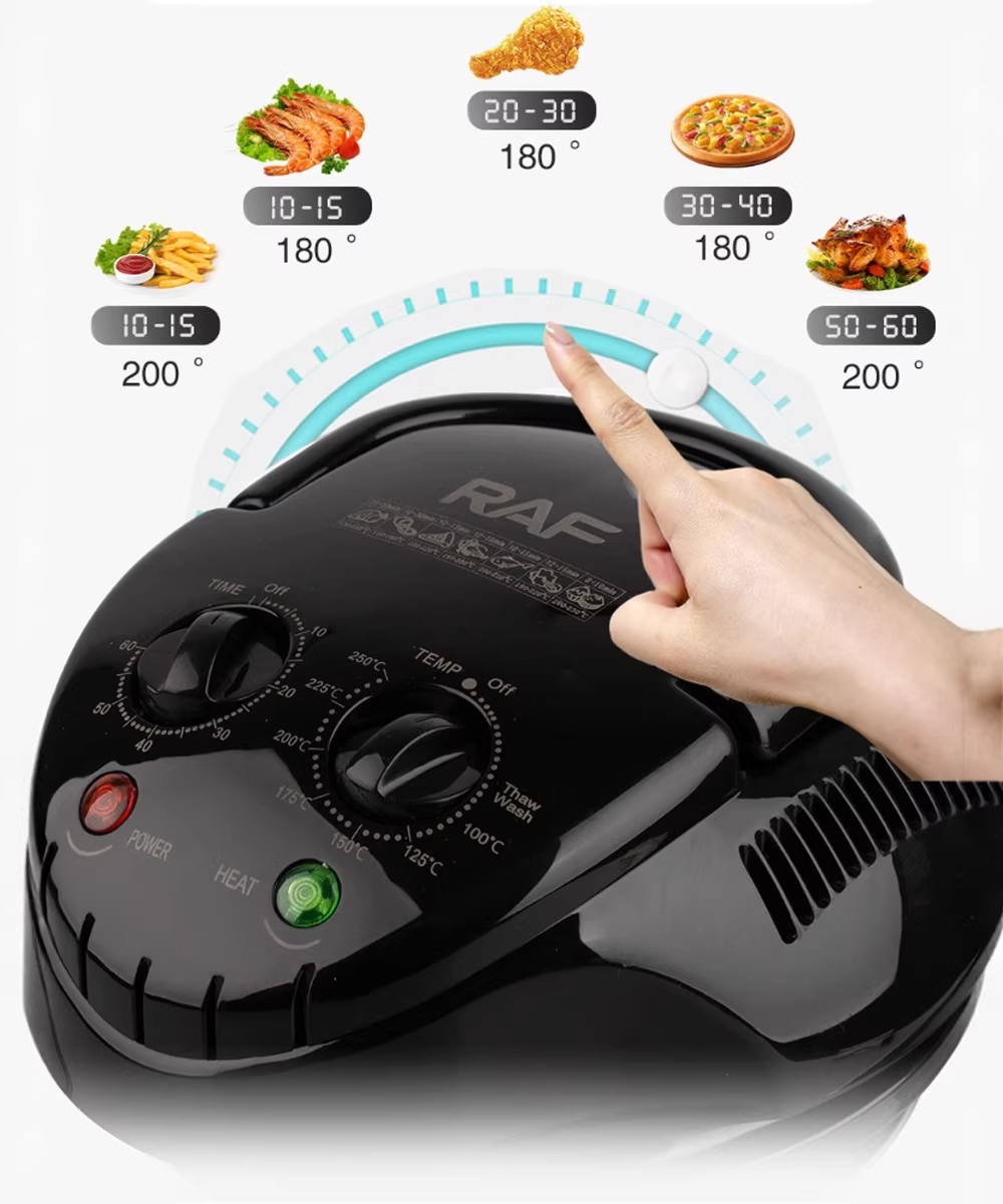 Mechanical control air fryer eco glass body detail