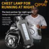 running chest light USB‑C with red rear light night running