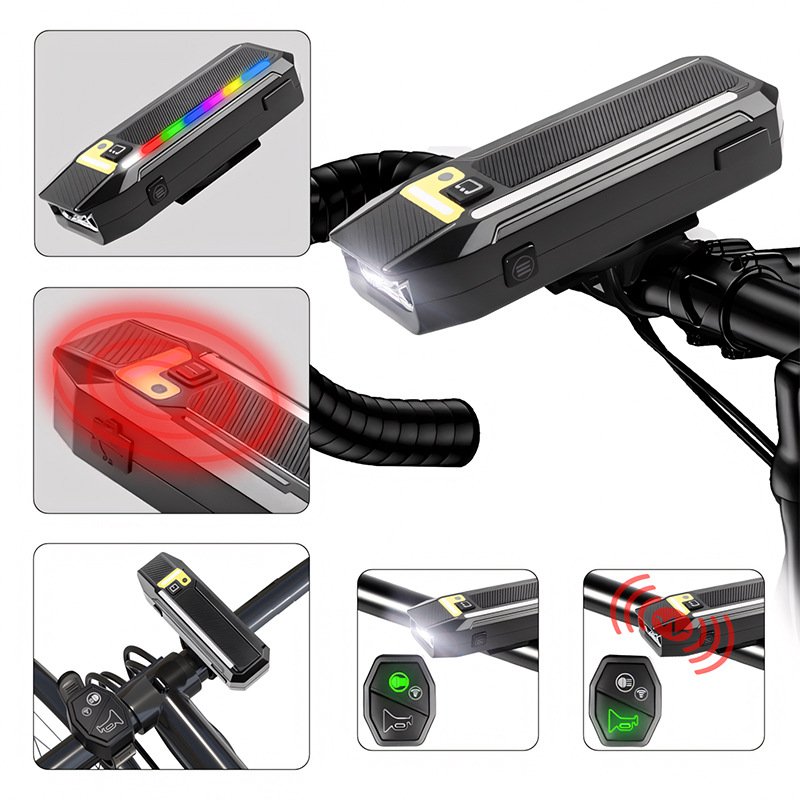 Side profile of bike light featuring RGB side visibility for night riding safety