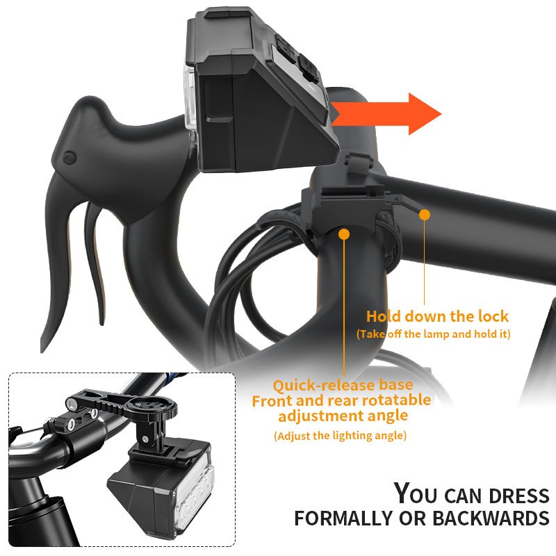 Close up of the digital percentage battery display on the smart bike light