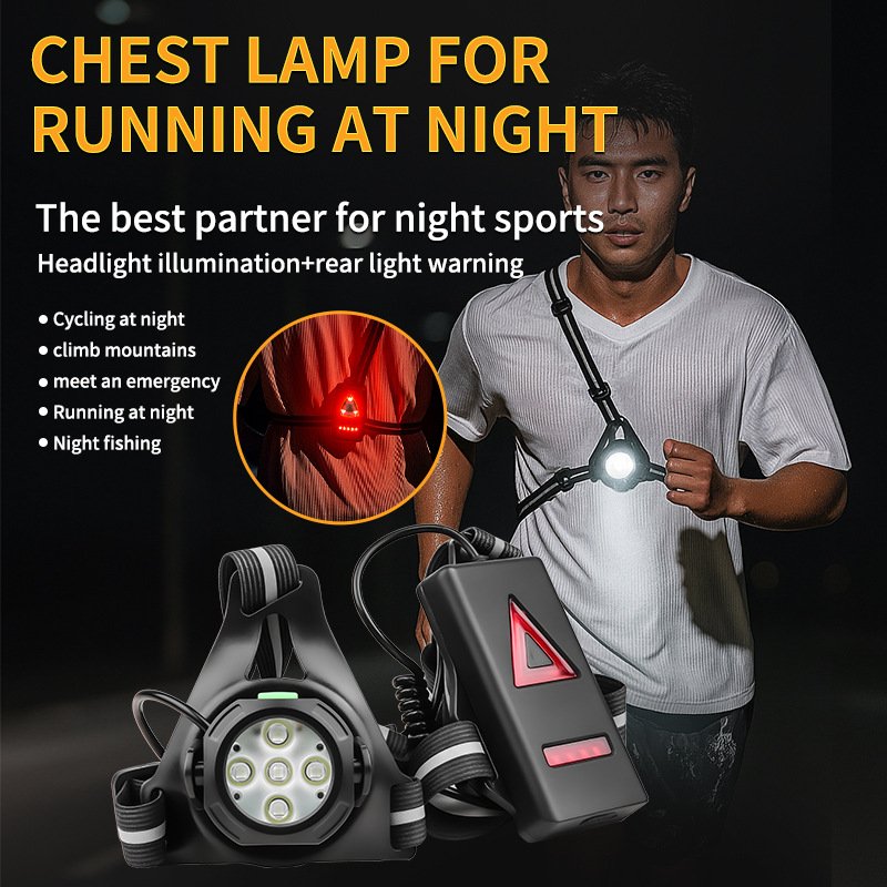 LED running chest light with adjustable strap front view