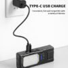 Type-C USB charging port view on a professional clip-on headlamp