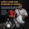 IPX4 waterproof night running light tested in drizzle