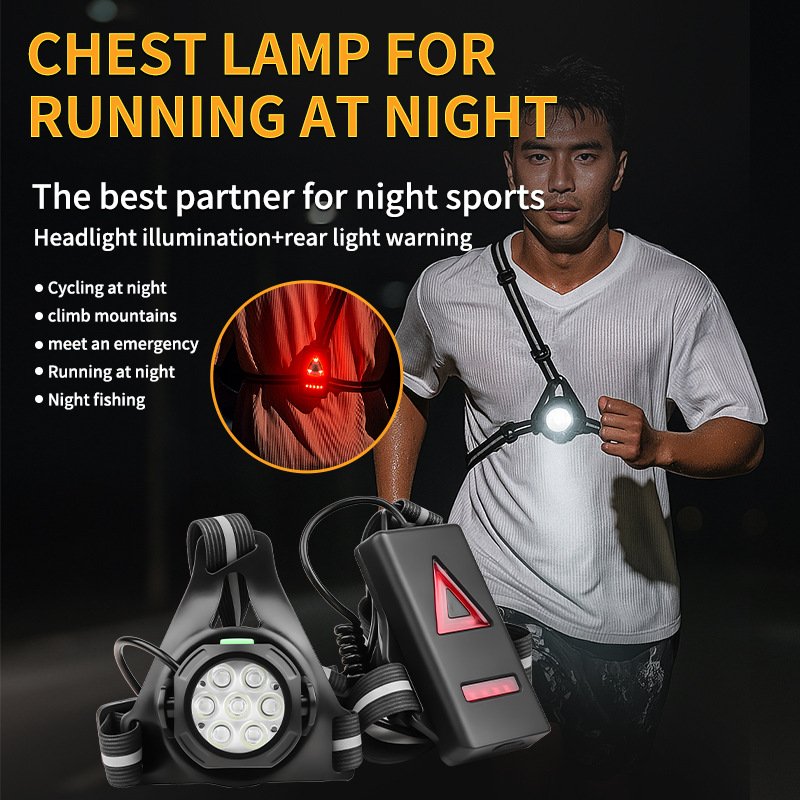 IPX4 waterproof night running light tested in drizzle