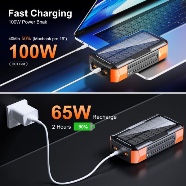 hiking portable charger with carabiner