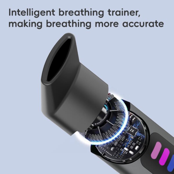 black-rechargeable-breathing-trainer-variant Black rechargeable breathing trainer variant, side view