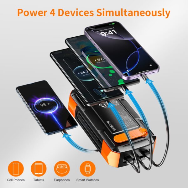 dual LED flashlight solar power bank