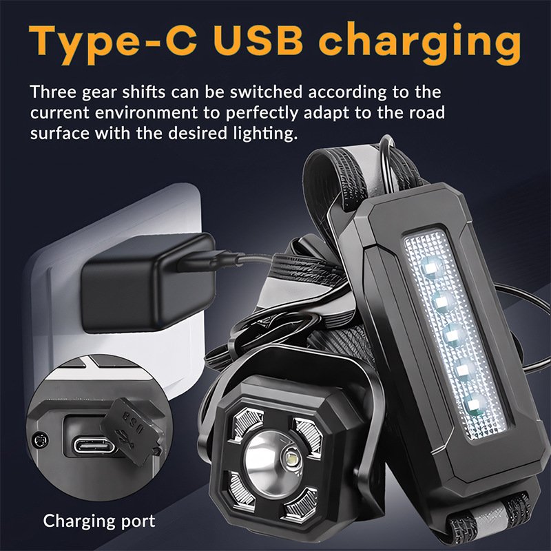 LED running chest light front T6 plus side LEDs