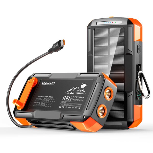 solar power bank black orange and black green
