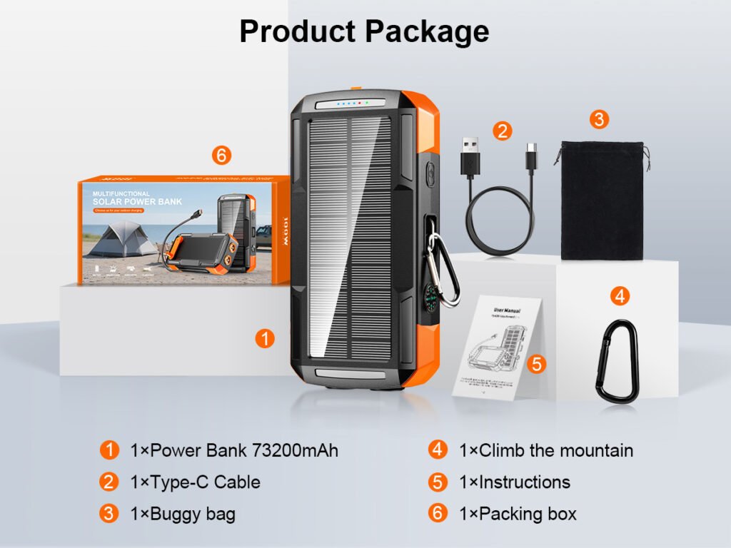 waterproof dustproof solar power bank outdoor