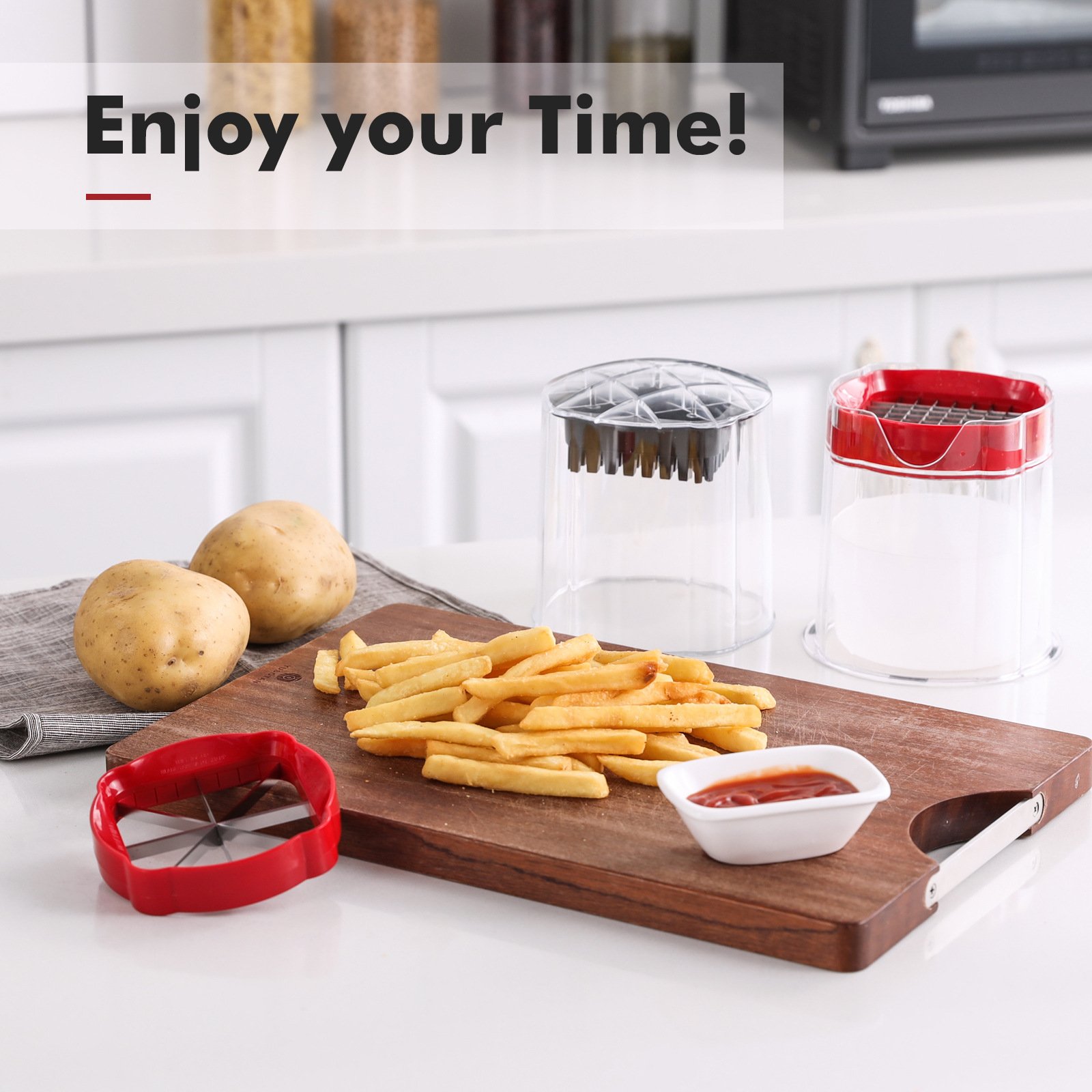 Fruit and veggie chopper dicing onions for meal prep