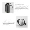 Stainless steel insulated travel mug with dripper top