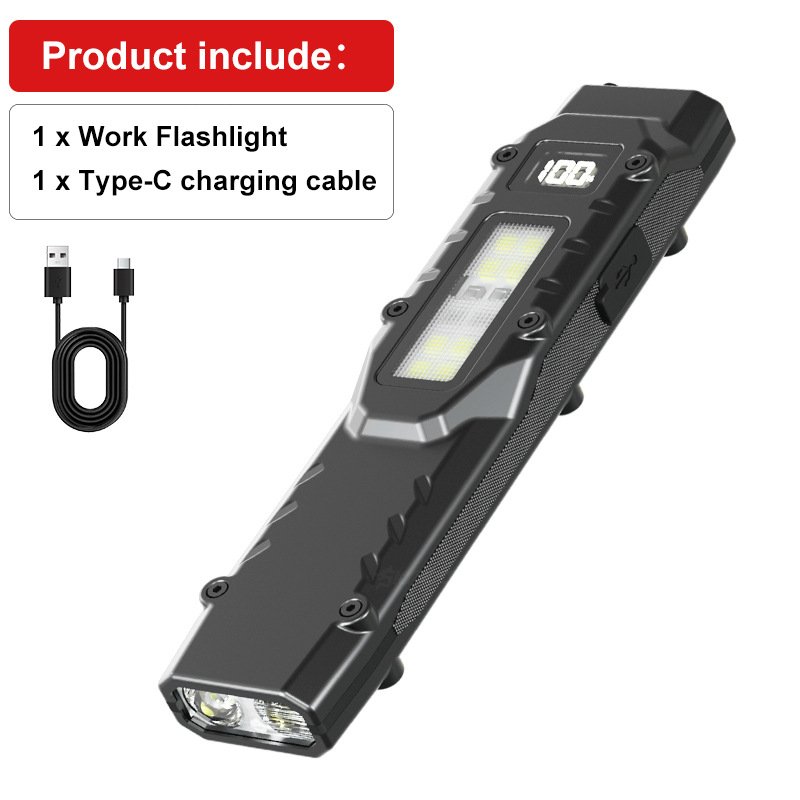 mini rechargeable work light stainless steel body detail
