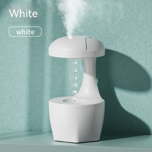 Woman using humidifier for dry skin relief during winter