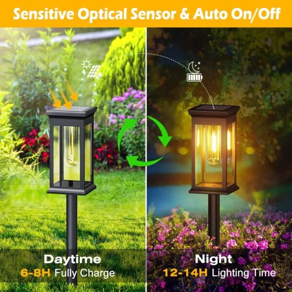 Complete set of 6-Pack Solar Garden Stake Lights with accessories