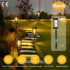 Front view of Solar Pathway Lights Outdoor glowing warm yellow