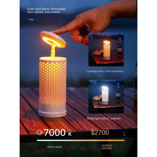 Outdoor Multi-Function Telescopic Camping Lantern 7-in-1 LED Tent Light for Ambience and Adventure, Off-Grid Ready, Waterproof USB-C Rechargeable 4