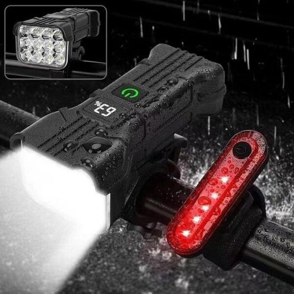 12-LED Bike Horn Light: USB Front Light with Digital Display for Mountain Biking, Night Cycling, Off-Road Visibility 1 12-LED Bike Horn Light: USB Front Light with Digital Display for Mountain Biking, Night Cycling, Off-Road Visibility 1
