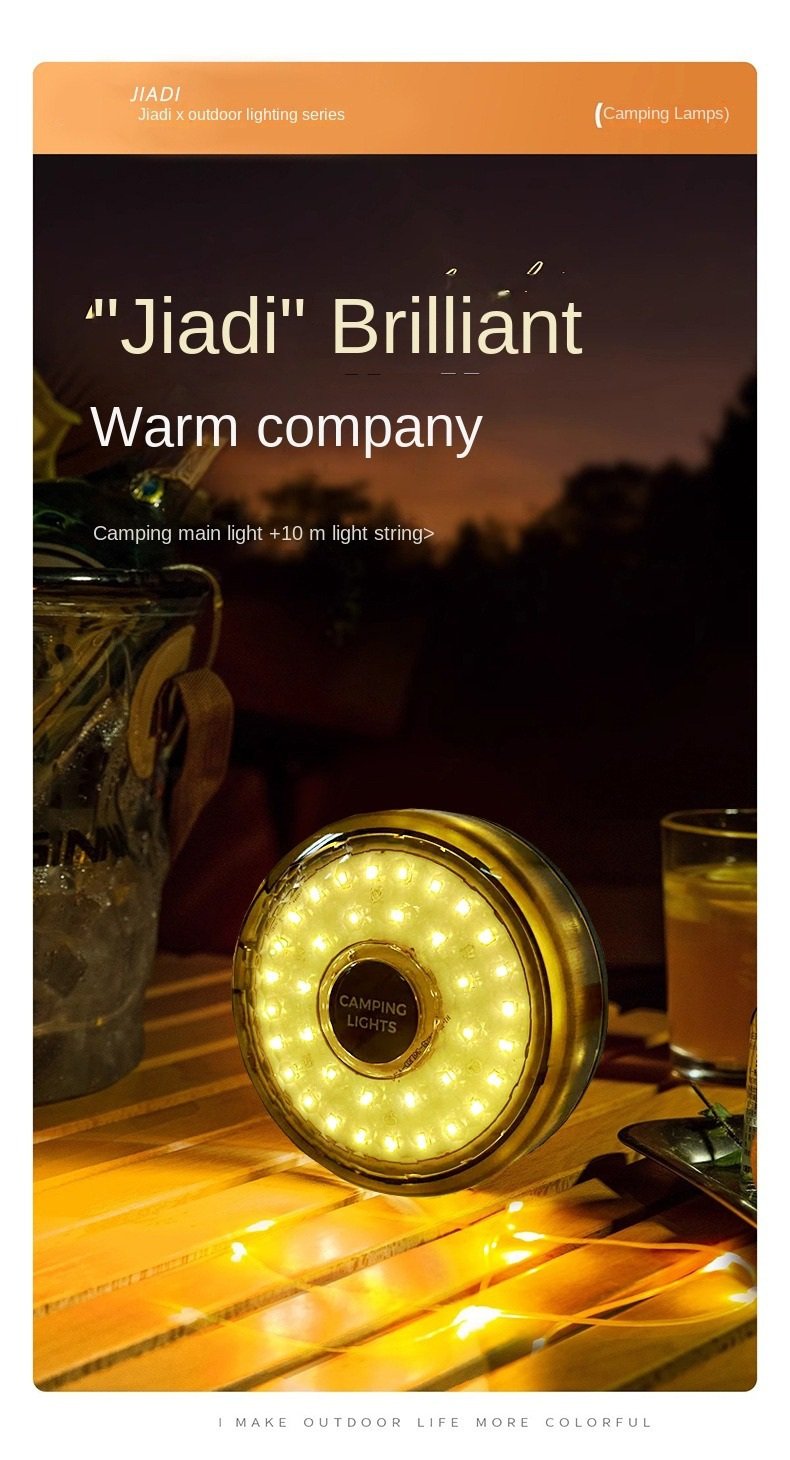 Outdoor Ambiance Camping Lantern: Waterproof USB LED Emergency Light with Built-in Tape Measure for Off-Grid Camping (9 Modes) 4