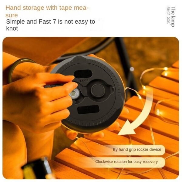 Outdoor Ambiance Camping Lantern: Waterproof USB LED Emergency Light with Built-in Tape Measure for Off-Grid Camping (9 Modes) 3