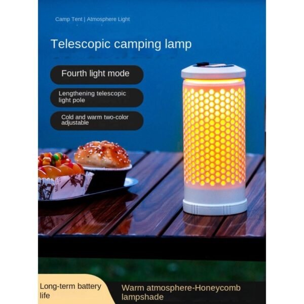Outdoor Multi-Function Telescopic Camping Lantern 7-in-1 LED Tent Light for Ambience and Adventure, Off-Grid Ready, Waterproof USB-C Rechargeable 2