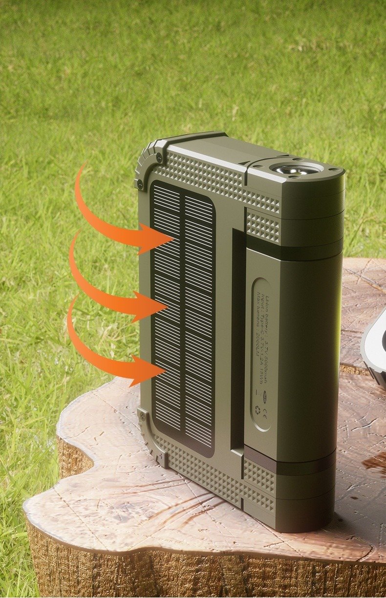 Solar Powered Camping Lantern for Off-Grid Use: LED Outdoor Lighting with USB Charging and Emergency Power Bank 6