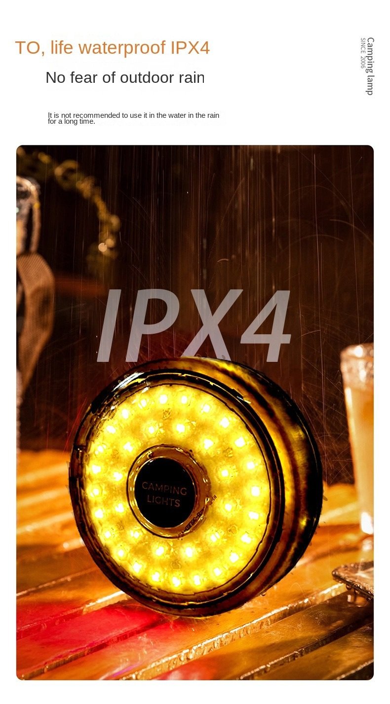 Outdoor Ambiance Camping Lantern: Waterproof USB LED Emergency Light with Built-in Tape Measure for Off-Grid Camping (9 Modes) 5