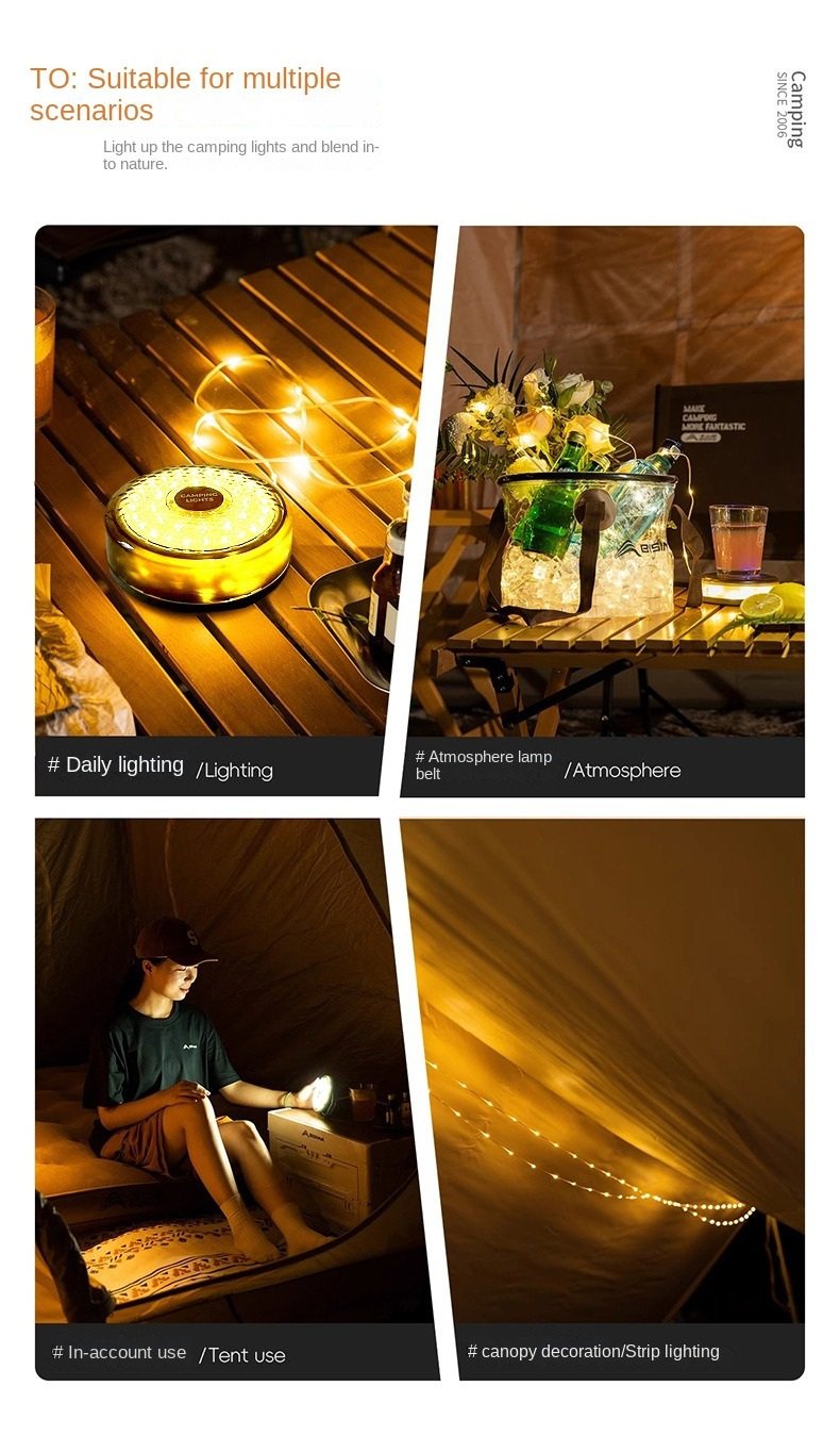 Outdoor Ambiance Camping Lantern: Waterproof USB LED Emergency Light with Built-in Tape Measure for Off-Grid Camping (9 Modes) 7