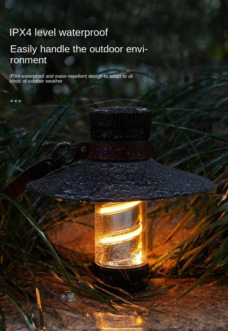 Outdoor Camping Lantern with Emergency Light 2-Mode Vintage-Style Portable Hanging Tent Lantern for All-Weather Use 8