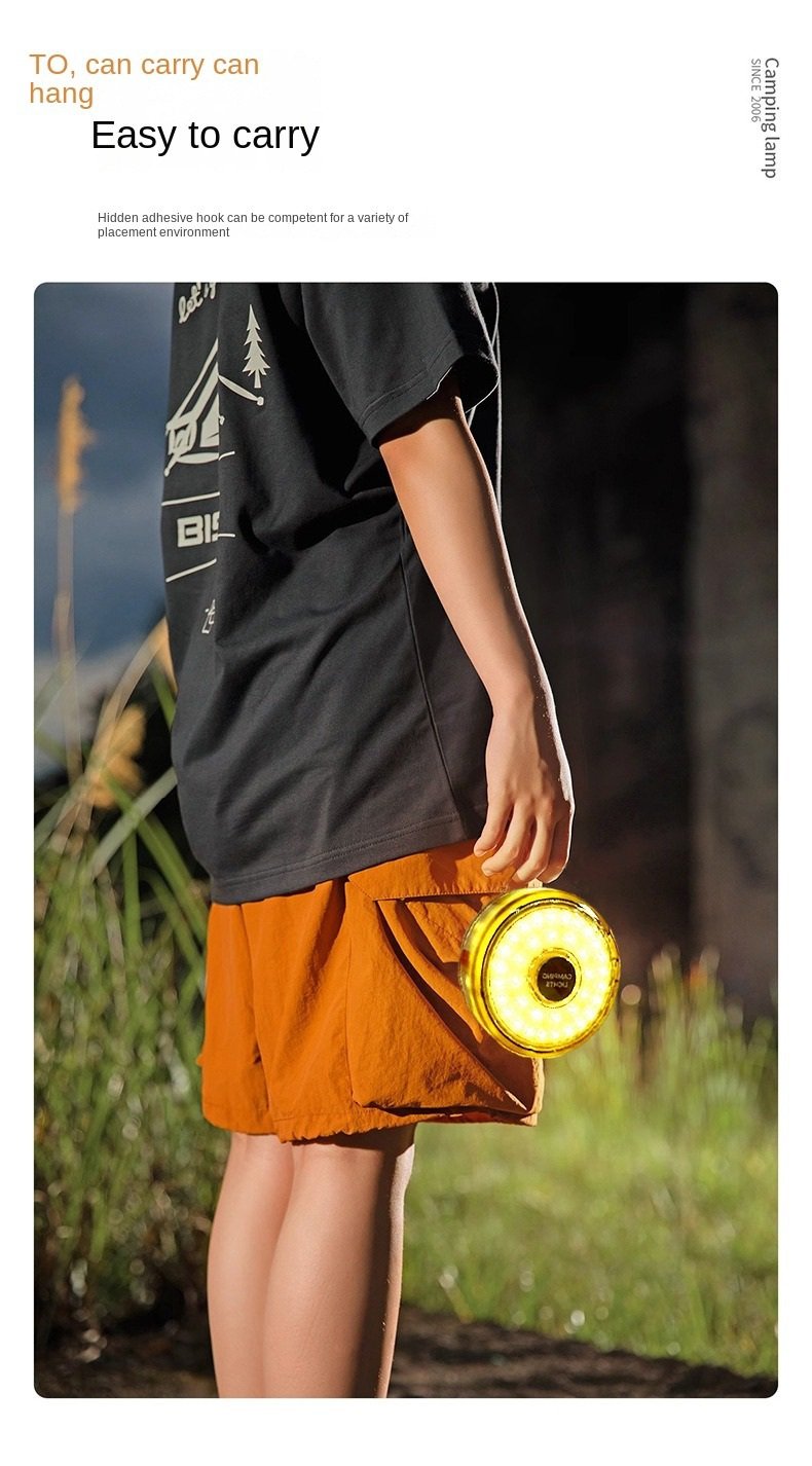 Outdoor Ambiance Camping Lantern: Waterproof USB LED Emergency Light with Built-in Tape Measure for Off-Grid Camping (9 Modes) 6