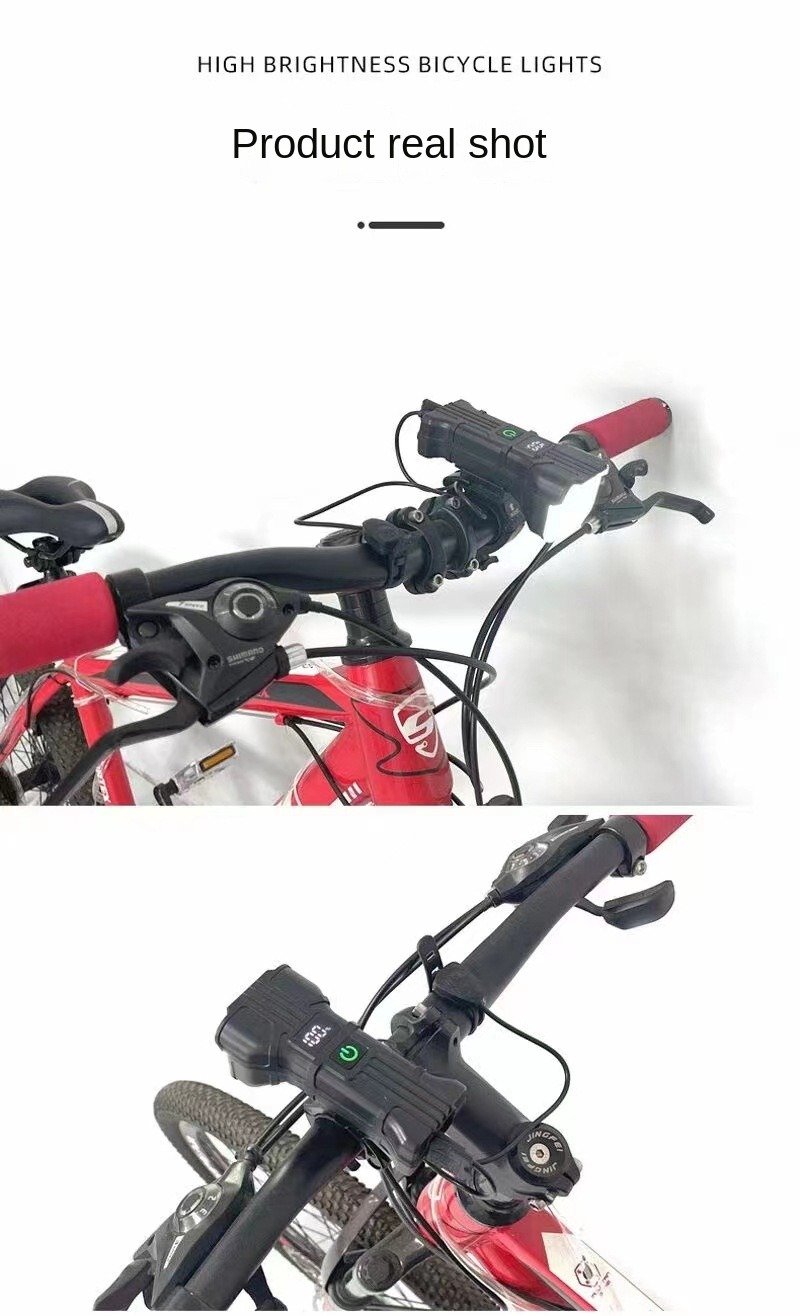 12-LED Bike Horn Light: USB Front Light with Digital Display for Mountain Biking, Night Cycling, Off-Road Visibility 10