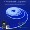 24V RGB Neon LED Strip Ambience Light Bluetooth Voice Control DIY Kit for Home Decor and Party Atmosphere 4